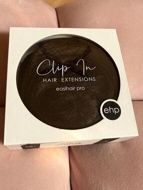 EHP easiHair Pro Clip-In Hair Extensions Full Volume Brown Finale 3N Never Used